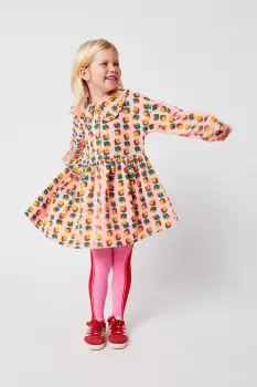 Bobo Choses rochie din bumbac pentru copii Dices culoarea roz, mini, evazati, 225AC146 imagine