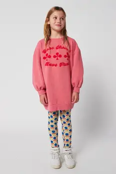 Bobo Choses rochie din bumbac pentru copii Have Fun culoarea roz, mini, oversize, 225AC087 imagine