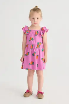 Bobo Choses rochie din bumbac pentru copii Tangerine imagine