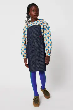Bobo Choses rochie din bumbac pentru copii Tic Tac Toe culoarea bleumarin, mini, evazati, 225AC092 imagine