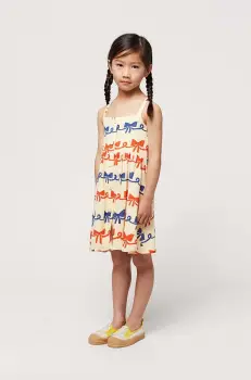 Bobo Choses rochie fete culoarea galben, midi, evazati imagine