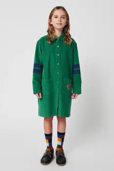 Bobo Choses rochie fete Tic Tac Toe culoarea verde, mini, drept, 225AC090 imagine