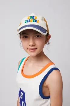 Bobo Choses sapca din bumbac pentru copii culoarea bej, cu imprimeu, 125AI037 imagine