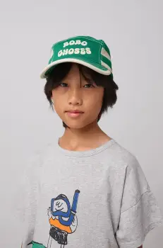 Bobo Choses sapca din bumbac pentru copii culoarea verde, cu imprimeu, 125AI024 imagine