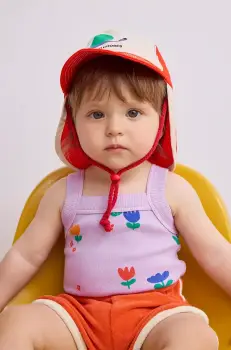 Bobo Choses sapca din bumbac pentru copii Funny Snail culoarea rosu, bumbac, din tesatura neteda, 125AH007 imagine