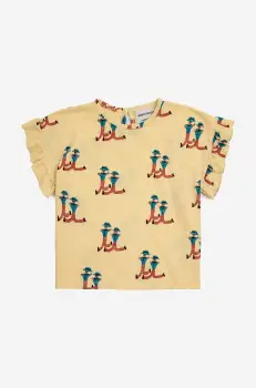 Bobo Choses tricou de bumbac pentru copii culoarea galben imagine