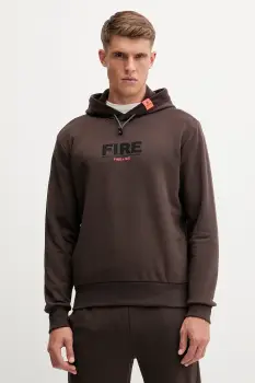 BOGNER Fire+Ice hanorac de bumbac KRISTAN culoarea maro, cu gluga, cu imprimeu, 84318517 imagine