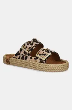 Bohonomad papuci de piele Sydney femei, culoarea bej, SYD.12 imagine