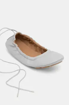 BOSS balerini de piele Roxanne culoarea gri, 50542390 imagine