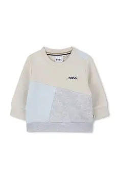 BOSS bluza bebe culoarea bej, cu imprimeu, J52459 imagine