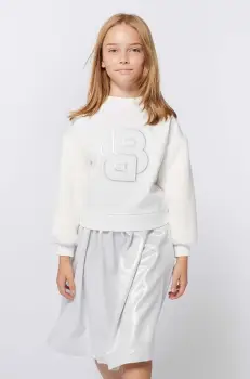 BOSS bluza copii culoarea alb, cu imprimeu, J51112 imagine