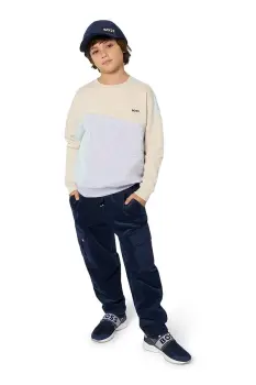 BOSS bluza copii culoarea bej, cu imprimeu, J52352 imagine