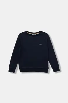 BOSS bluza copii culoarea bleumarin, uni, J52348 imagine