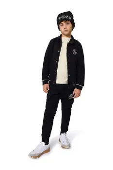 BOSS bluza copii culoarea negru, cu imprimeu, J52325 imagine