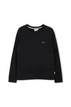 BOSS bluza copii culoarea negru, uni, J52348 imagine