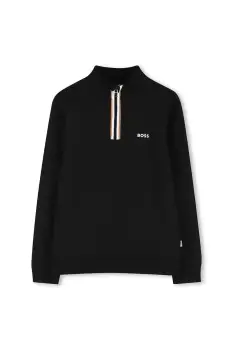 BOSS bluza copii culoarea negru, uni, J52359 imagine