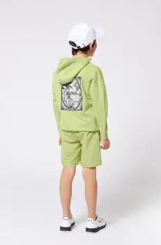 BOSS bluza copii culoarea verde, cu imprimeu, J52235 imagine