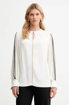 BOSS bluza culoarea bej, cu imprimeu, 50546147 imagine