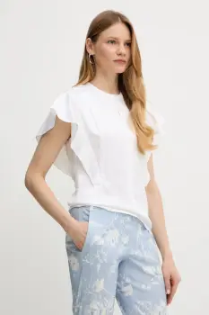 BOSS bluza culoarea bej, neted, 50540635 imagine