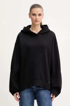 BOSS bluza culoarea negru, cu gluga, uni, 50550339 imagine