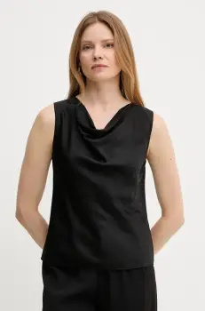 BOSS bluza de matase culoarea negru, uni, 50537652 imagine