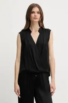 BOSS bluza de matase culoarea negru, uni, 50548238 imagine