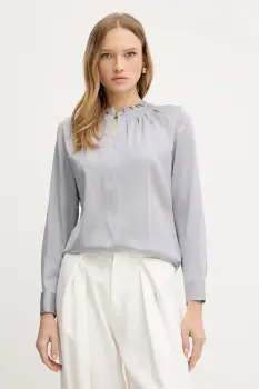 BOSS bluza de matase culoarea violet, uni, 50548224 imagine