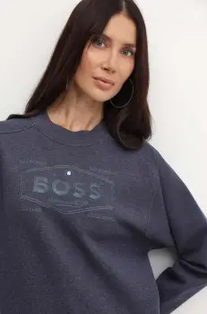 BOSS bluza femei, culoarea albastru marin, cu imprimeu, 50518770 imagine