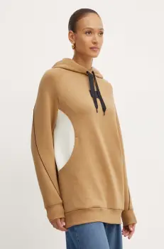 BOSS bluza femei, culoarea bej, cu gluga, modelator, 50520874 imagine