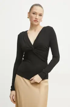 BOSS bluza femei, culoarea negru, neted, 50534546 imagine