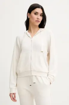 BOSS bluza lounge culoarea alb, cu gluga, neted, 50535842 imagine