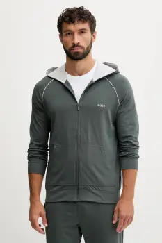 BOSS bluza lounge culoarea albastru marin, cu gluga, neted imagine