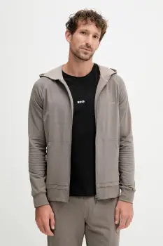 BOSS bluza lounge culoarea albastru marin, cu gluga, neted imagine