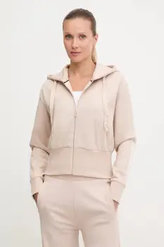 BOSS bluza lounge culoarea bej, cu gluga, uni, 50545635 imagine