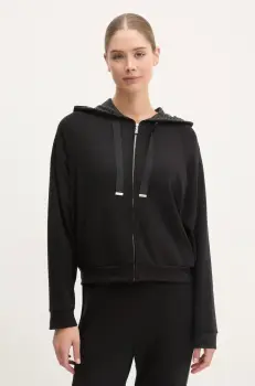 BOSS bluza lounge culoarea negru, cu gluga, neted, 50535842 imagine