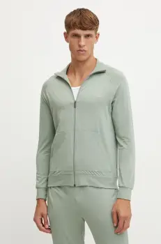 BOSS bluza lounge culoarea verde, neted imagine