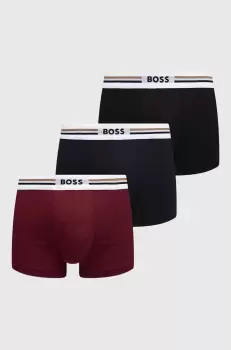 BOSS boxeri 3-pack barbati, culoarea bordo imagine