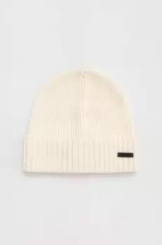 BOSS caciula de lana culoarea alb, de lana imagine