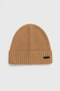 BOSS caciula de lana Fati culoarea bej, de lana imagine