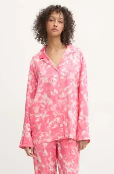 BOSS camasa de pijama femei, culoarea roz, 50539810 imagine