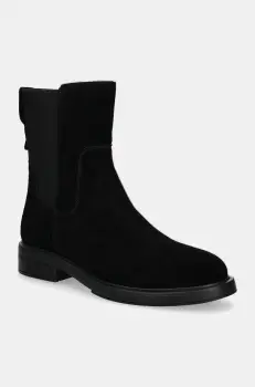 BOSS cizme Vanity femei, culoarea negru, cu toc plat, 50523512 imagine