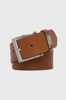 BOSS curea de piele barbati, culoarea maro imagine