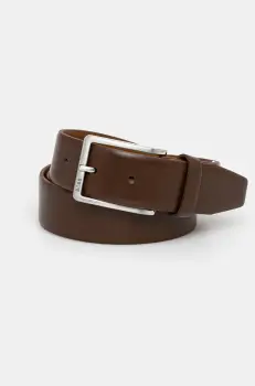 BOSS curea de piele barbati, culoarea maro imagine