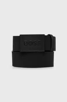 BOSS curea de piele barbati, culoarea negru imagine