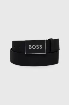 BOSS curea de piele barbati, culoarea negru imagine