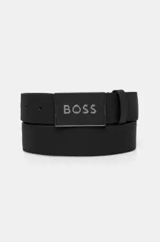 BOSS curea de piele barbati, culoarea negru imagine