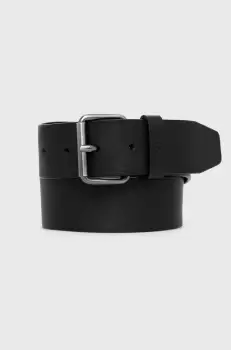 BOSS curea de piele barbati, culoarea negru imagine