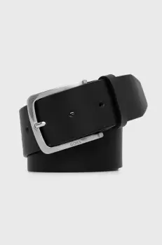 BOSS curea de piele barbati, culoarea negru imagine