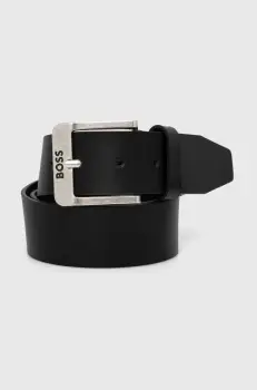 BOSS curea de piele barbati, culoarea negru imagine