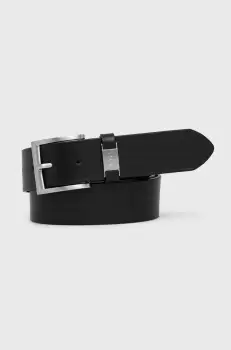BOSS curea de piele barbati, culoarea negru imagine
